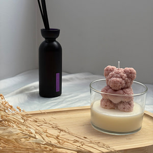Bougie Teddy en forme d'ourson rose