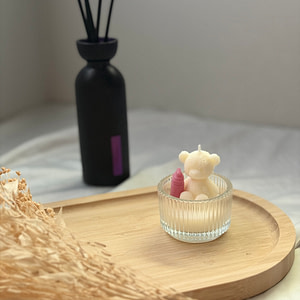 Bougie gender reveal avec un ourson et un ou deux biberons roses er bleus